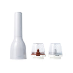 Dárková sada FinaMill – lesklý šedý bateriový mlýnek se dvěma zásobníky