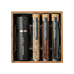 Maxi dárková sada – velký mlýnek (20 cm) + 3 druhy Kampotského pepře (3× 70 g)