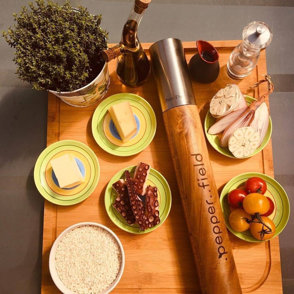 Tomatové rizoto s chobotnicí od Petra Duranského s černým Kampotským pepřem