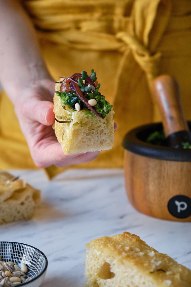 Focaccia s bílým Kampotským pepřem