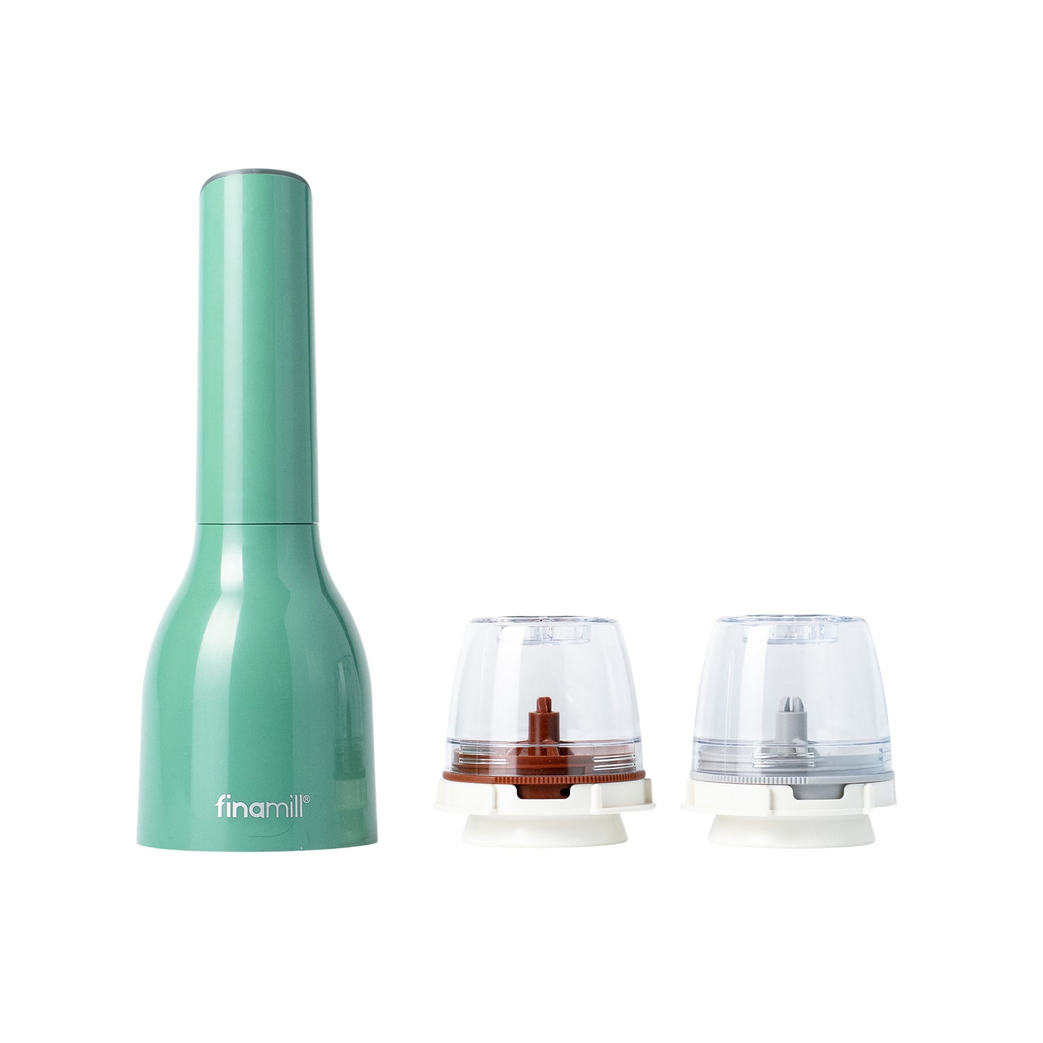 Dárková sada FinaMill – lesklý zelený bateriový mlýnek se dvěma zásobníky