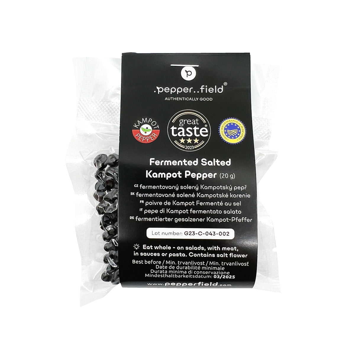 Fermentovaný solený Kampotský pepř 20 g