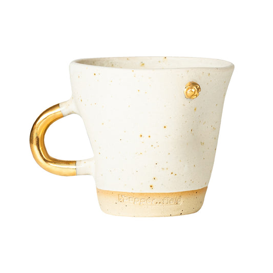 White designer mug Golden Peppercorn large