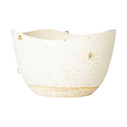 White designer ceramic bowl Golden Peppercorn 