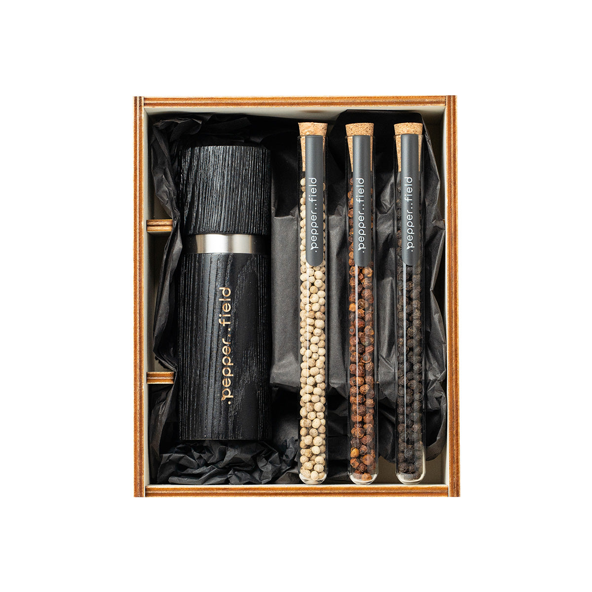 Kampot pepper - a set of tubes with a grinder in a gift box (3x10g)
